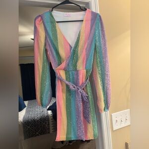Pastel sequin dress, size S.